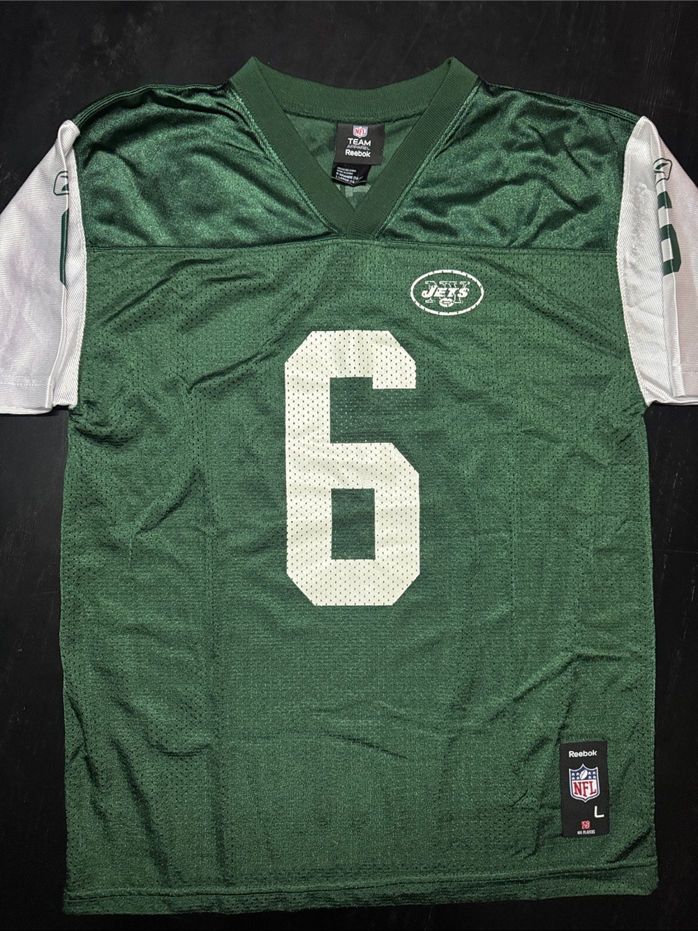 New York Jets Green & White Men’s Football Jersey with Number 6 Sanchez